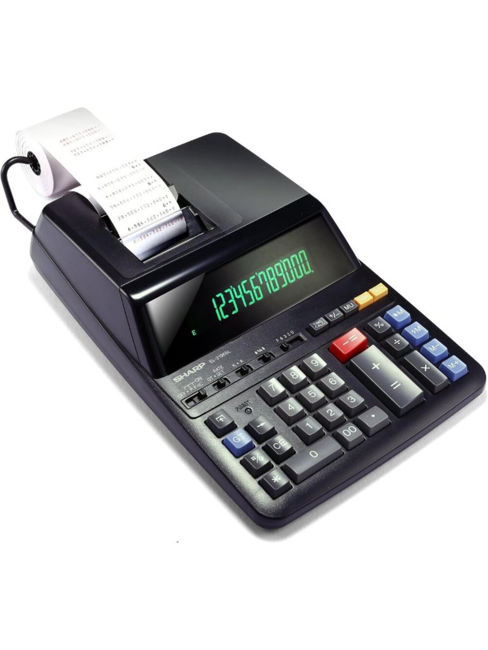 Sharp 12-Digit Two-Color Print Calculator, Black (EL2196BL)